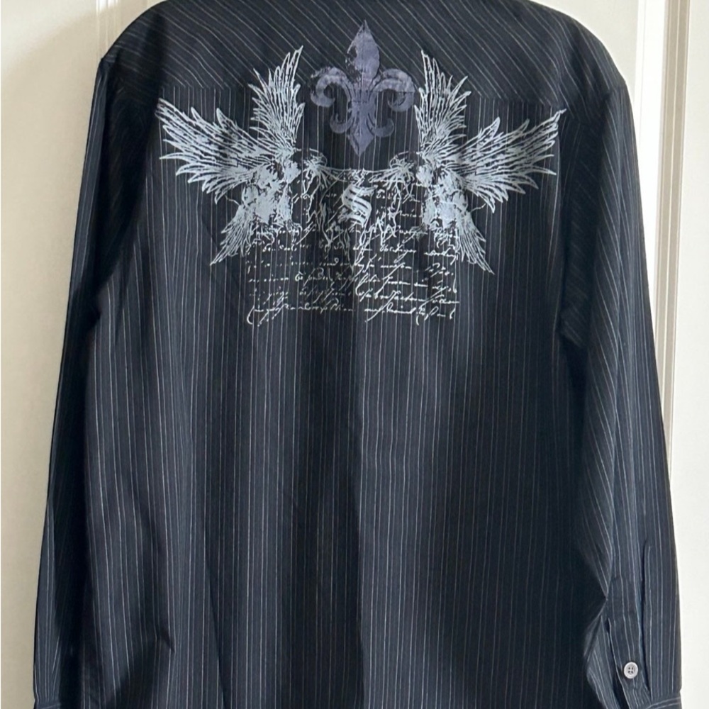 Red Level 9 1763 Mens Black Gray Striped Longsleeve Shirt XL‎ - Picture 2 of 12